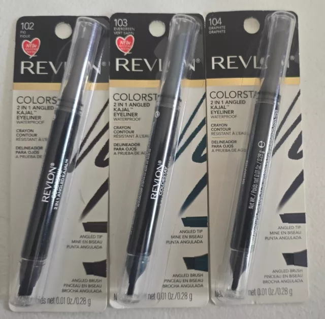 Revlon Colorstay 2-In-1 Angled Kajal Eyeliner Waterproof, Choose Your Color