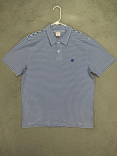 BROOKS BROTHERS SHIRT Mens Large Blue 1818 Candy Stripes Polo Cotton ...
