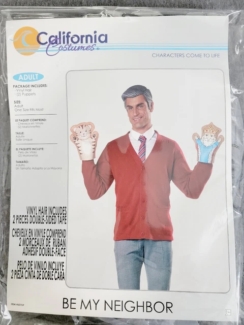 Be My Neighbor Costume Kit Mister Rogers Neighborhood TV Show Vinyl Wig Puppets