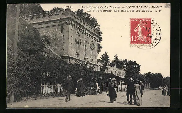 CPA Joinville-le-Pont, Les Bords de la Marne, Le restaurant des Bibelots du Dia