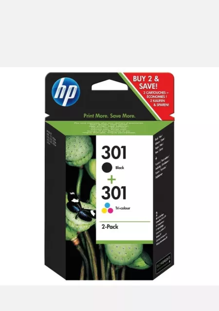 Original Genuine HP 301 Black & Colour Ink Cartridges For Deskjet 2540 Printer