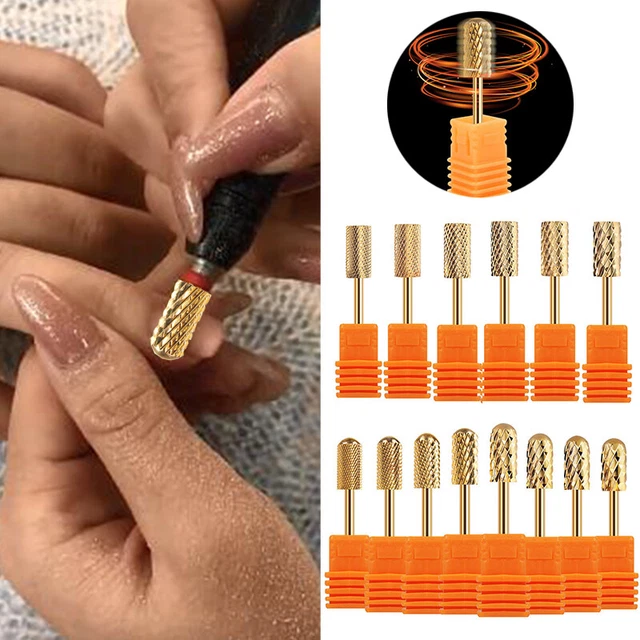 Cono Carburo Di Unghie Punte Trapano Ceramica Manicure Fresa Taglio Gel Solven ☽