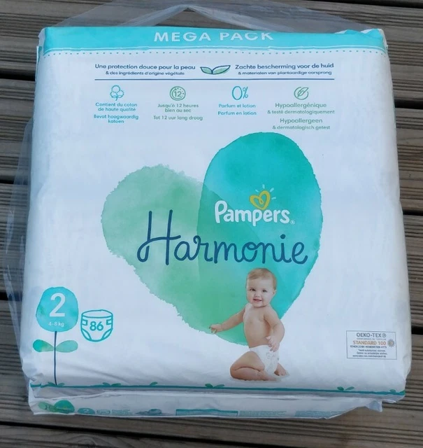 344 Couches Pampers Harmonie Taille 2 (04-08 Kg) 3