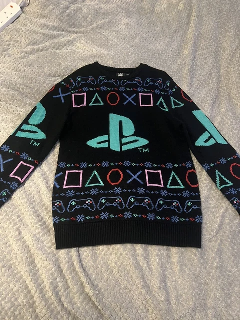 SONY PLAYSTATION Christmas Jumper BLACK Size Small Primark