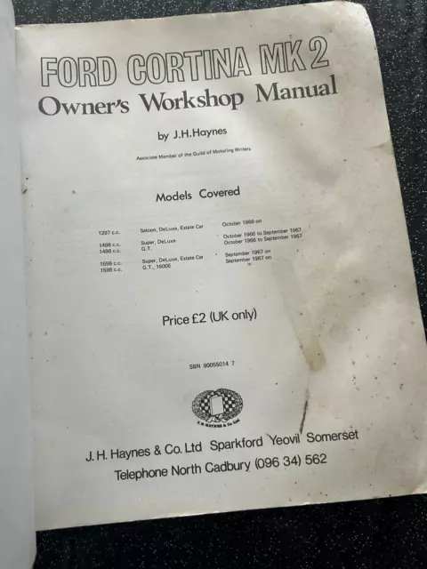 Haynes Handbuch Ford Cortina MK11 De Luxe Super GT 1600E Werkstatthandbuch 1966 auf