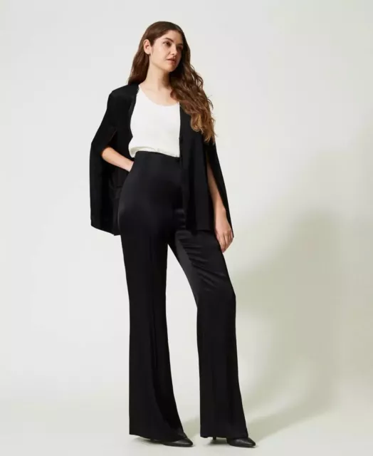 Twin Set Woman Pantalone ampio nero 16965