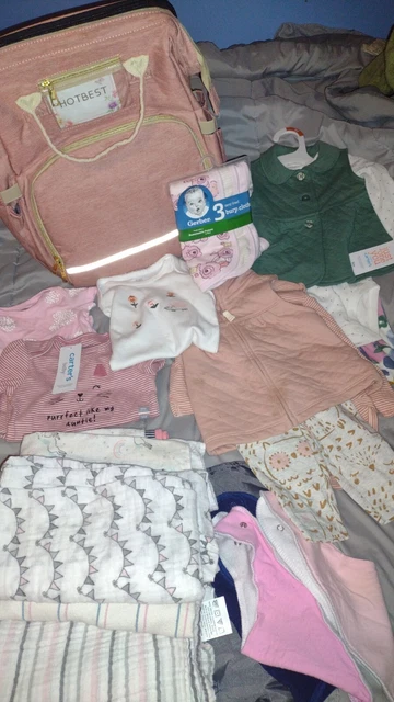 Baby Lot W/ Hotbest 3 in 1 Diaper Bag Backpack with Bassinet Bed Mat Pad