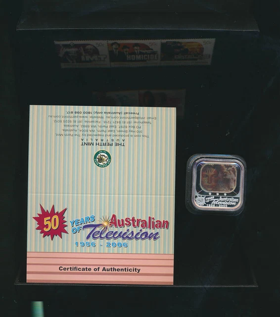 Australia: 2006 $1 Television 1oz Silver Coin & Stamp, Unique LENTICULAR Coin