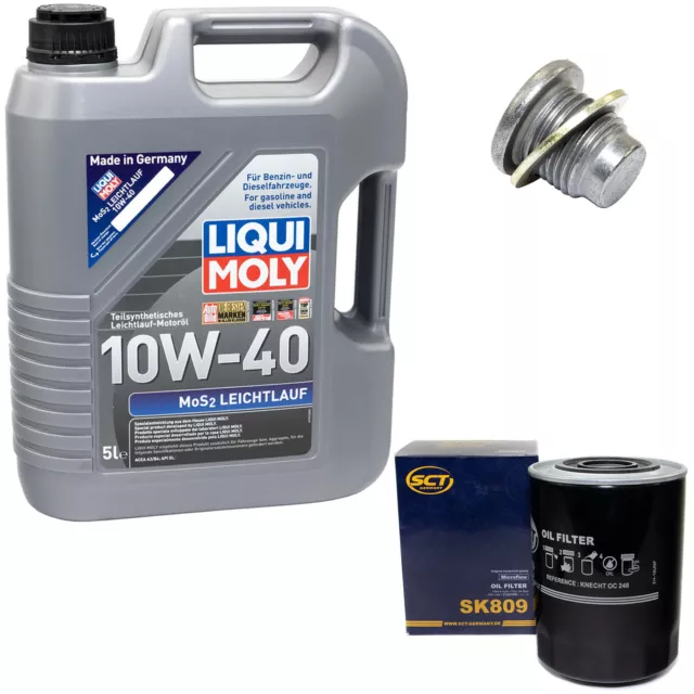 Motoröl Set 10W-40 5 Liter + Ölfilter SK 809 + schraube für Opel Arena Renault