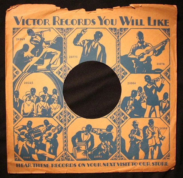 1920'S Victor Race Record Sleeve Orig Johnny Dodds, Jelly Roll Morton Etc 1920'S Victor Race Record Sleeve Orig Johnny Dodds, Jelly Roll Morton Etc