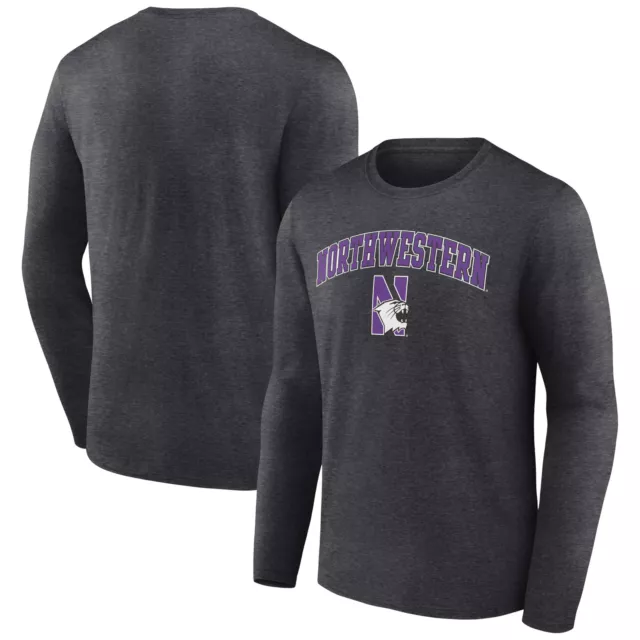 Men's Fanatics Branded Charcoal Northwestern Wildcats Campus Long Sleeve T-Shirt
