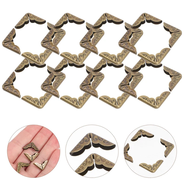 100pcs Dekorative Eisen Kunst Vintage Antike Geschnitzt Metall Buch Ecke Wachen 11