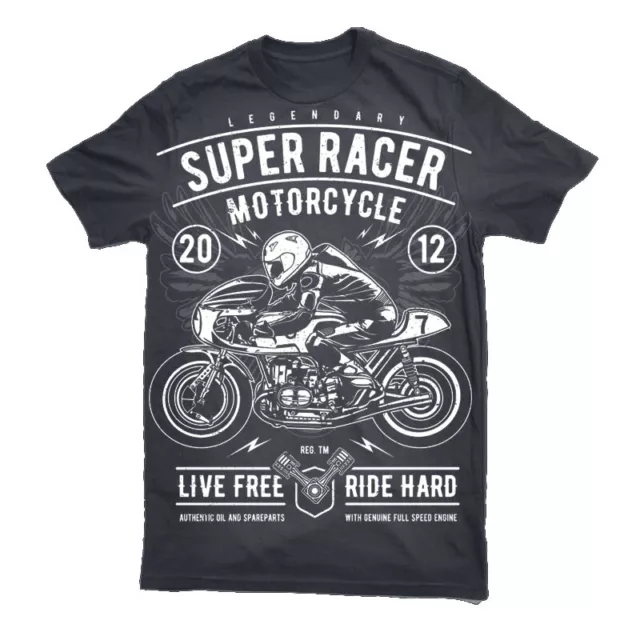 T Shirt Mens Motorcycle Biker Motorbike garage Top Racer Cafe Bike Classic S-3XL