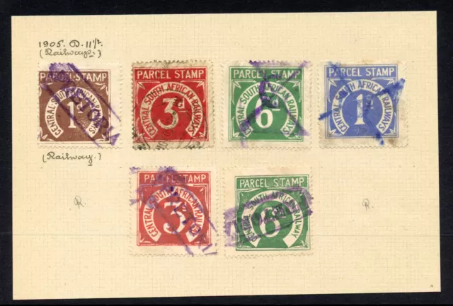 Central South Africa RAILWAYS CSAR railway Parcel stamps 1905 set & 2nd issue