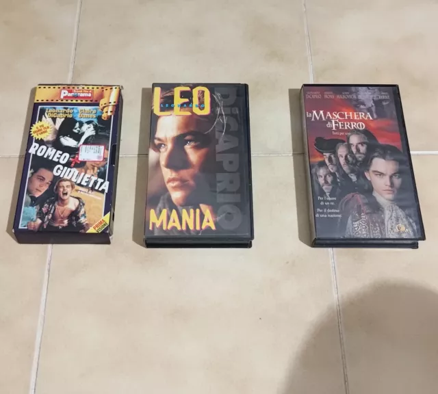 Lotto 3 VHS Leonardo Di Caprio (videocassette).