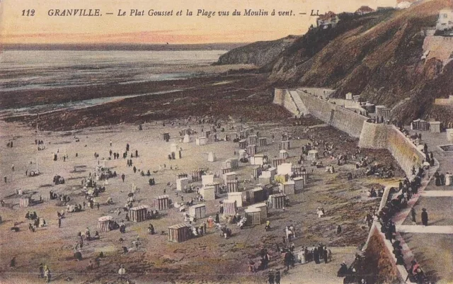 CPA 50 Env. St-Pair/Mer GRANVILLE Le Plat Gousset & Plage vus du Moulin à Vent
