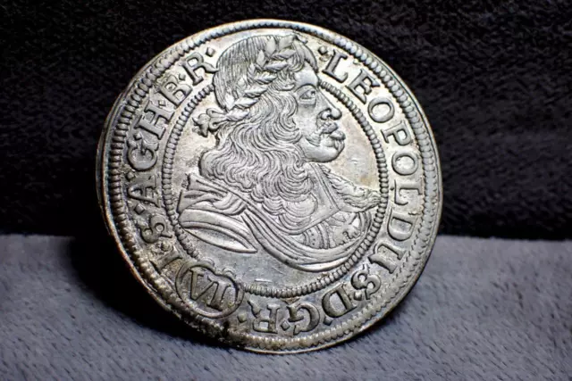 Silesia Austria 6 Kreuzer Emperor Leopold I Silver Coin 1673 UNC