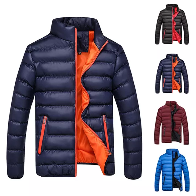 Men's Jacket Puffer Bubble Down Coat Quilted Zip Up Padded Winter Warm Outwear