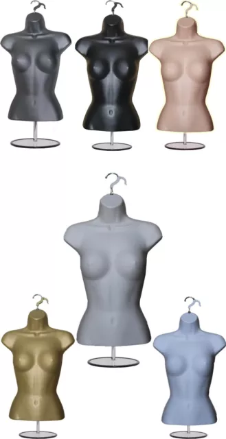 Female Mannequin Body Form Hanging Torso Bust Display Plastic 3/4