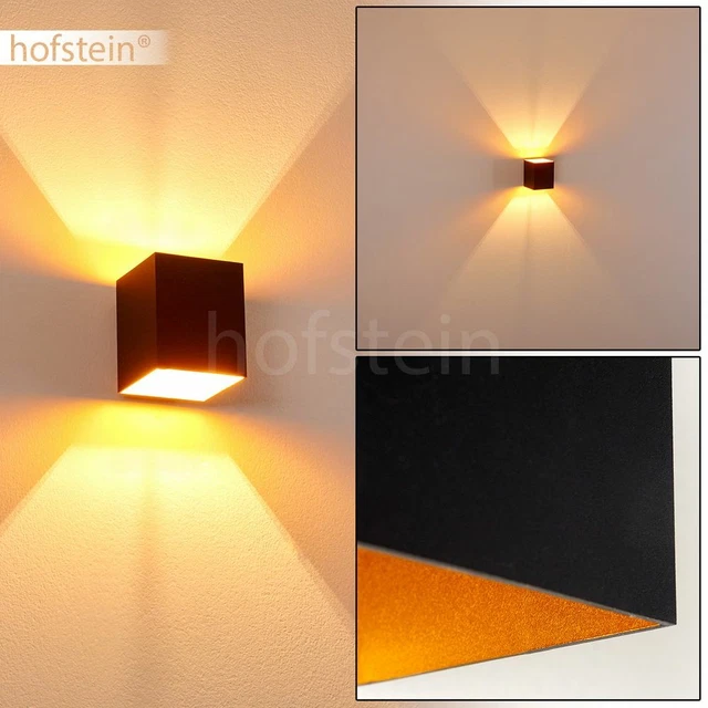 Applique Murale Hofstein Spot Up/Down - Noir/Doré - Moderne, Pour Séjour, Couloir
