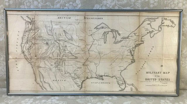 ANTIQUE 1857 MILITARY Map of the - Antique 1857 Military Map Of The United States.webp