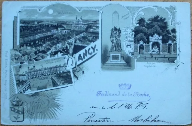 Nancy, France 1899 Postcard - Multiple Views - 'Ferdinand de la Roche'