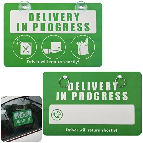 Delivery In Progress Sigh For Delivery Driver Temporary Parking, 2 Pack 6*9"