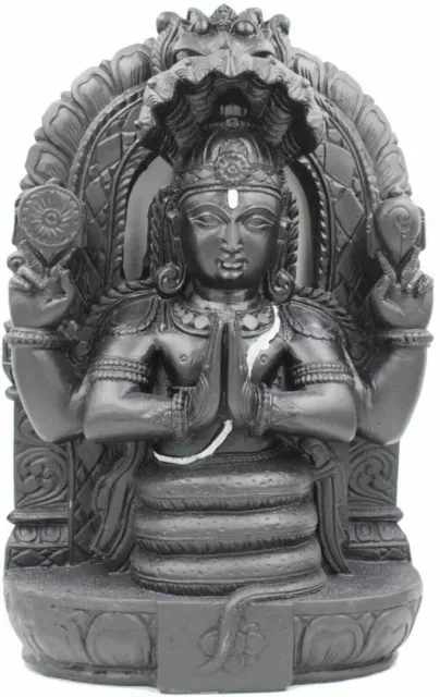 Yoga Guru Lord Patanjali Idol Composite Stone Black Patanjali Figurine H-6"