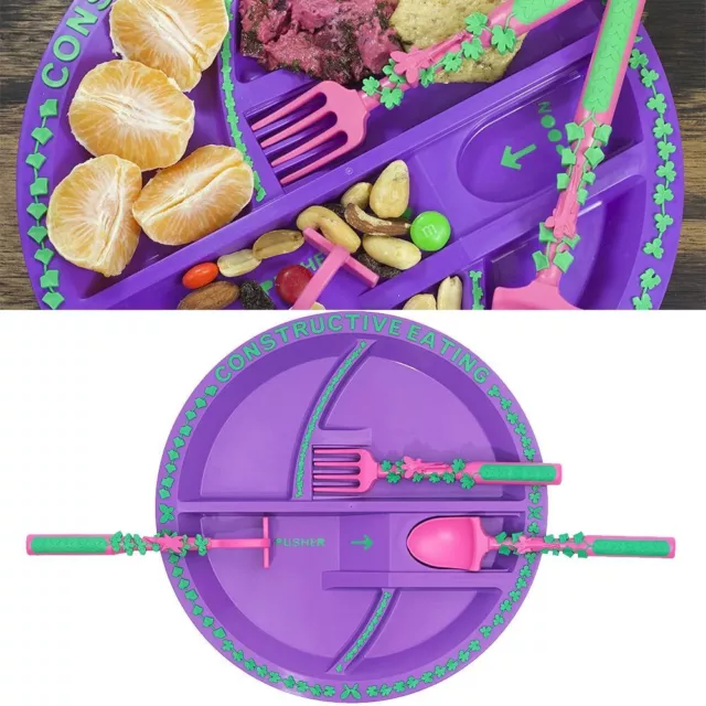 Fork Kids Tableware Set Flower Fairy Divided Toddler Plates