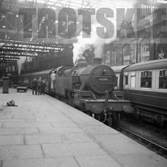 Larger Negative BR British Railways Steam Loco 42343 Class 4P-D Carlisle 1957