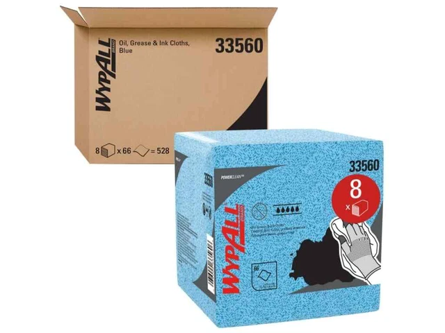 Kimberly-Clark 33560/CS - WypAll Oil, Grease & Ink Cloths, 528/Case (Blue)
