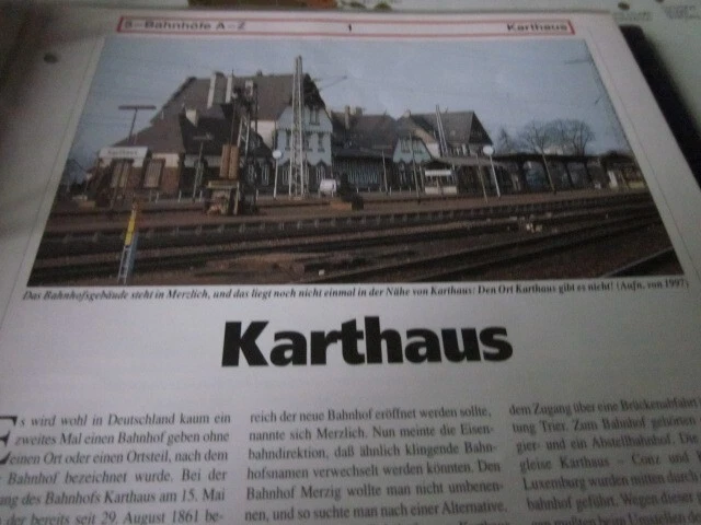 BAHNHOF UND GLEISPLAN N Karthaus Rheinland Pfalz 4S EUR 4,35 PicClick DE