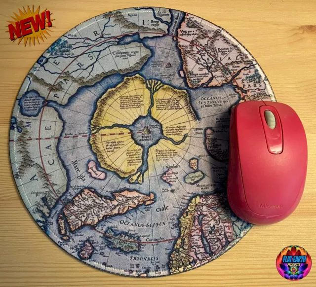 New Mercator Hyperborea Map North Pole 1595 Flat Earth Mousepad PC Mat Mouse Pad