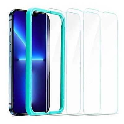 Paquet de 2 Protection d’Écran avec Cadre d’Instalation Facile ESR Verre Trempé Ultra Résisitant Compatible avec iPhone 13 Pro Max Hyper Solide 