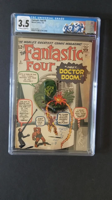 Fantastic Four #5 • Cgc 3.5 Oww Pgs • 1St Doctor Doom 5