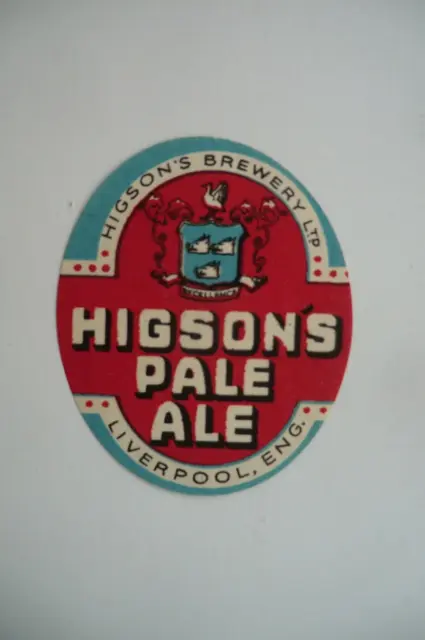 Mint Higson's Liverpool Pale Ale Brewery Beer Bottle Label