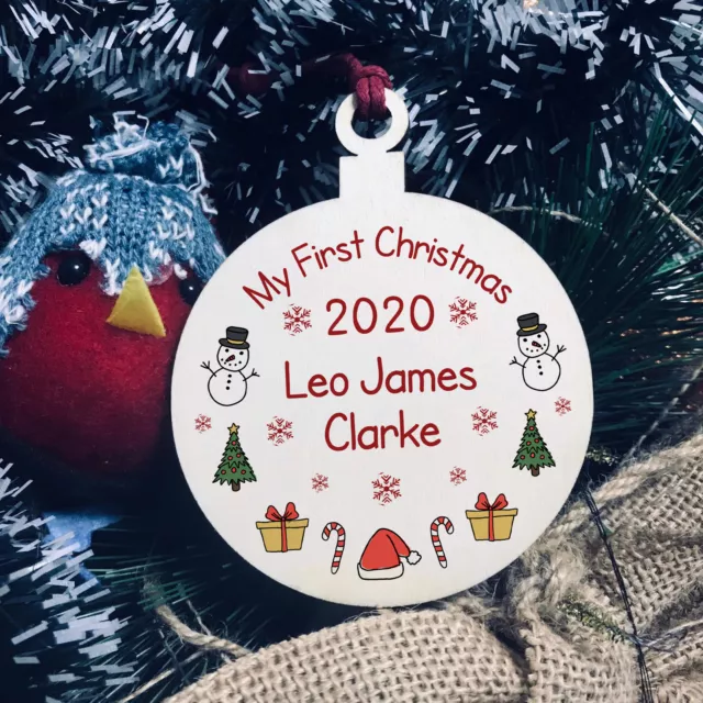 My First Christmas Bauble PERSONALISED New Baby Gift 1st Xmas Family Keepsake