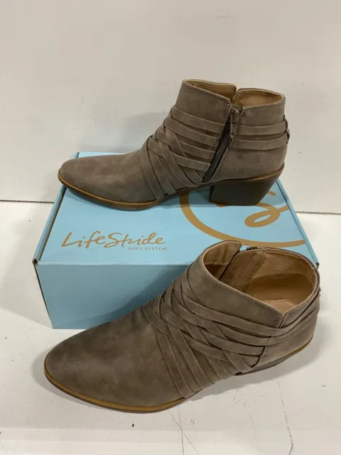 LifeStride Prairie Ankle Bootie Boot in Ash Traveler Womans Size 11 W