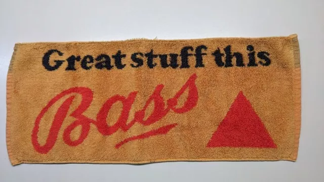 Vintage Bass Beer Bar Towel "Great Stuff This Bass" - 8x18 inches