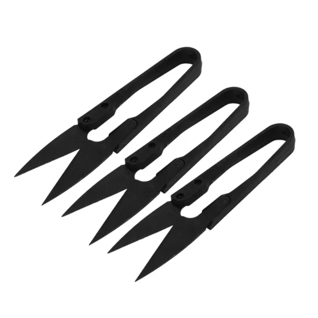 3Pcs Tijeras de sastre de fresado de metal negro Mini forma-U Hilo Tijeras