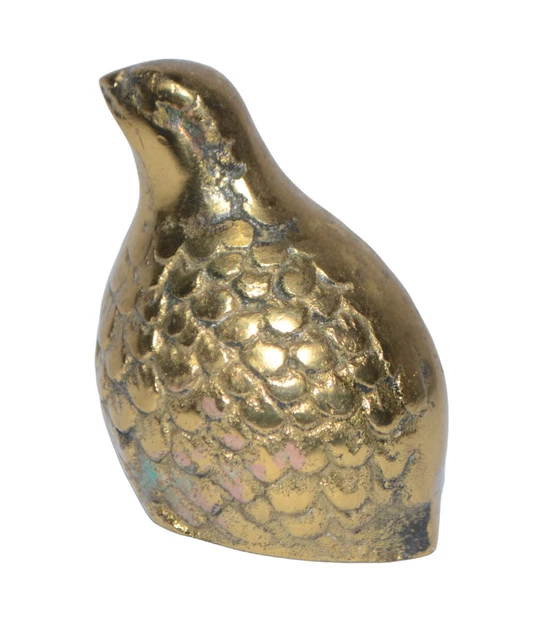 Vintage Brass Quail Figurine Small 1 3/4" Tall x 1 1/2" Long