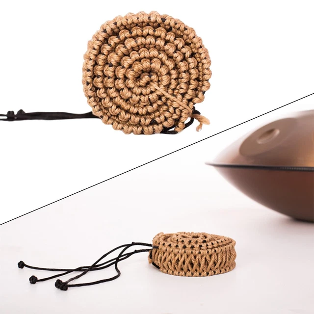Steel Tongue Drum Wrapped Braided Rope Handmade Handpan Decoration Woven Rattan