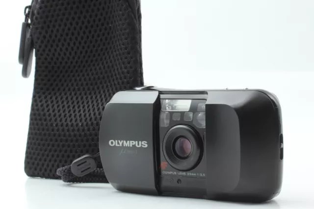 [Near MINT] Olympus μ mju Black Stylus Point & Shoot 35mm Film Camera From JAPAN