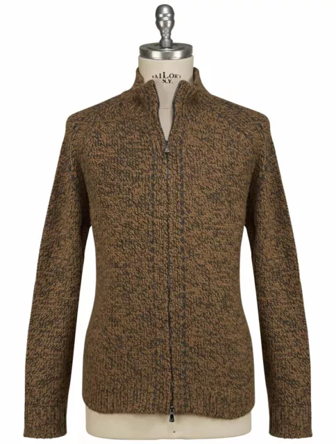 Isaia Multicolor Camel Sweater Full Zip ISMX53 Man