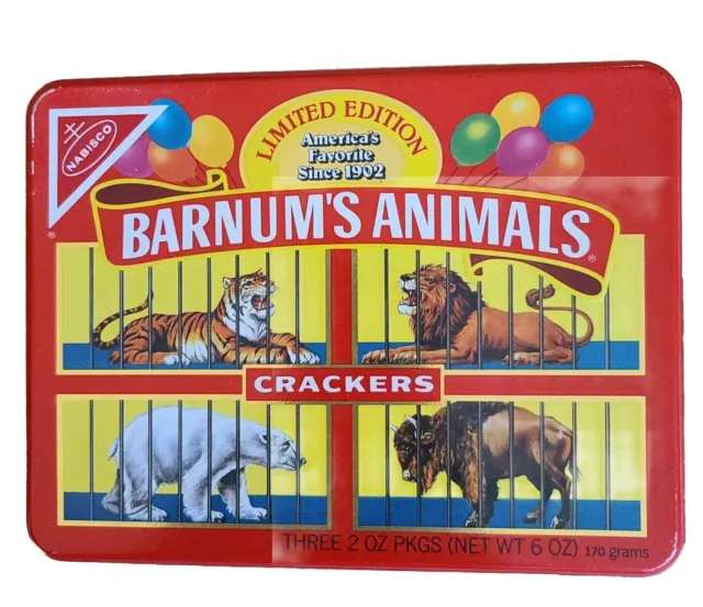 Vintage 1989 Limited Edition Nabisco Barnums Animals Crackers Tin RARE