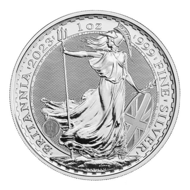2023 U.K. 2 Pound 1 oz .999 Fine Silver King Charles Britannia BU - SHIPS NOW