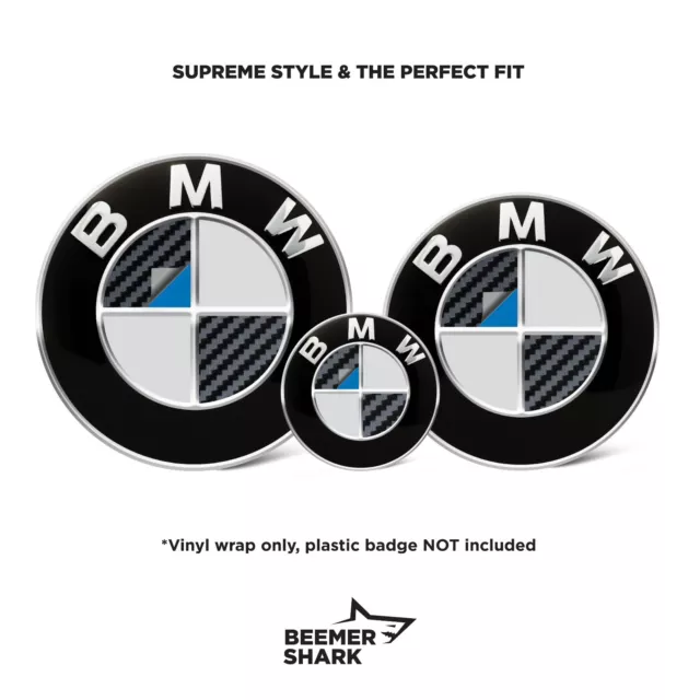 HALF BLUE CARBON Badge Emblem Overlay FOR BMW Sticker VINYL 2 QUADRANT –  SuperWrappz