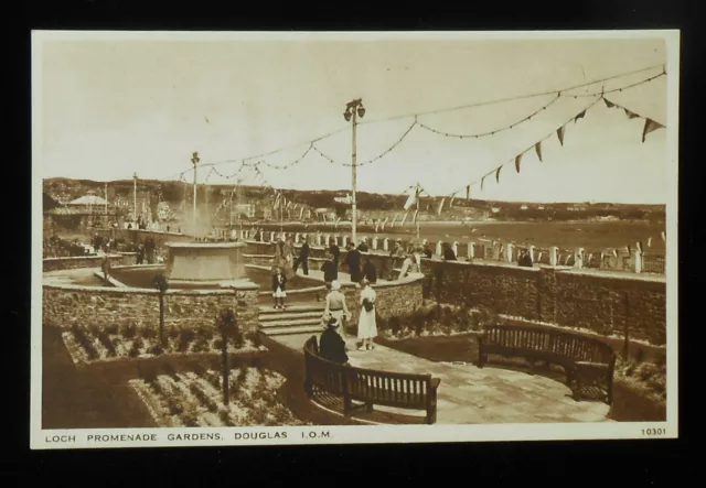 1920s Loch Promenade Gardens Douglas UK Isle of Man Co Postcard