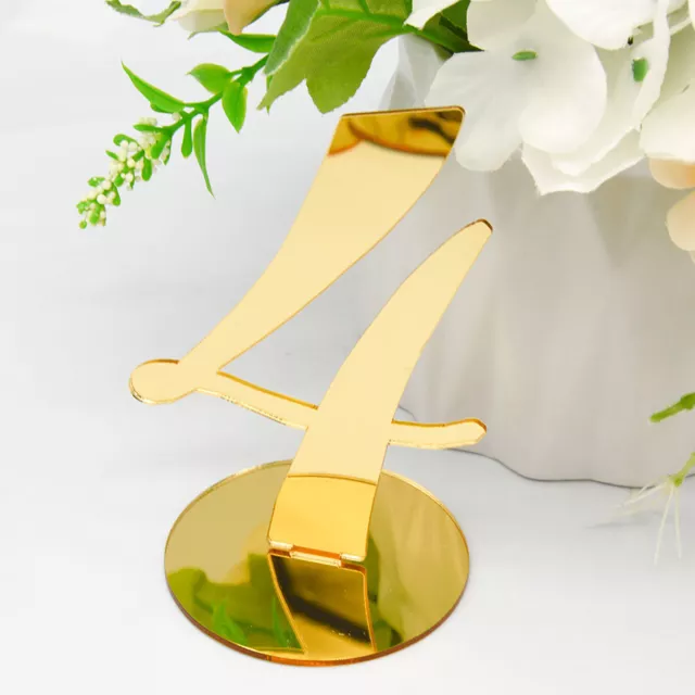 Place Card Glossy Diy Convenient Smooth Golden Table Place Number with Pedestal