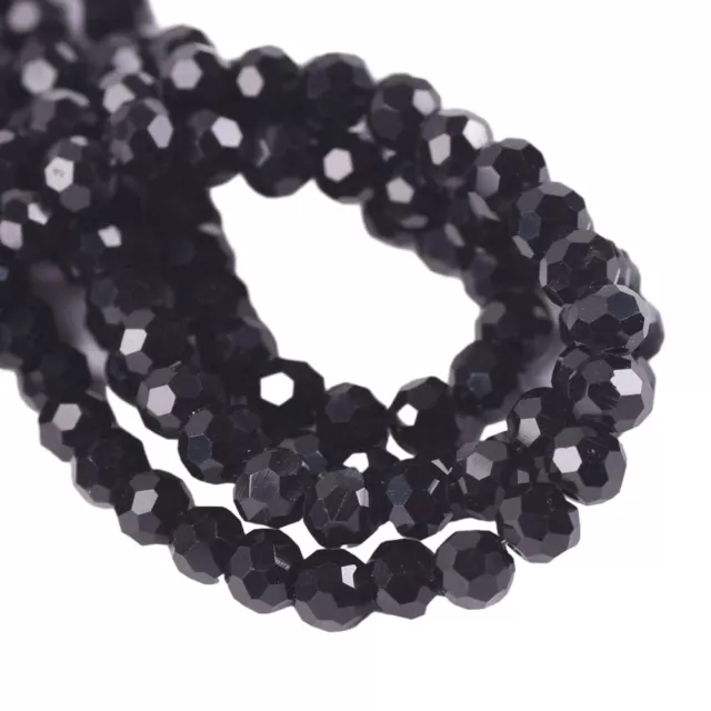 10 Stck. Schwarz Kristall Glas Perlen Abschnitt Flache Perlen Perfekt für handg
